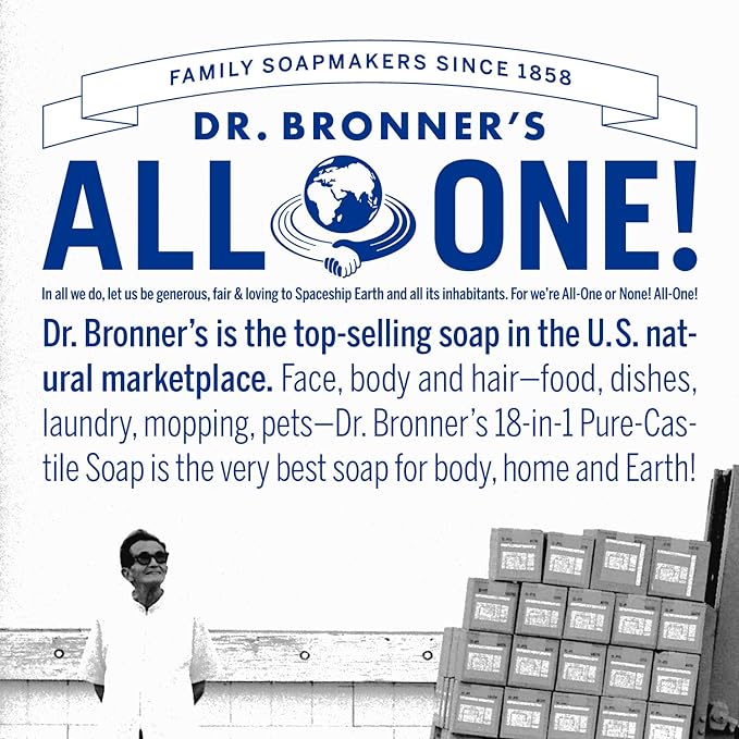 Dr. Bronner's Magic Soap-Pure-Castile Liquid Refill (Baby Unscented, 32 ounce, 2-Pack) - Made with Regenerative Organic Certified Oils, For Body, Hair, Laundry, Pets & Dishes, Concentrated, Vegan