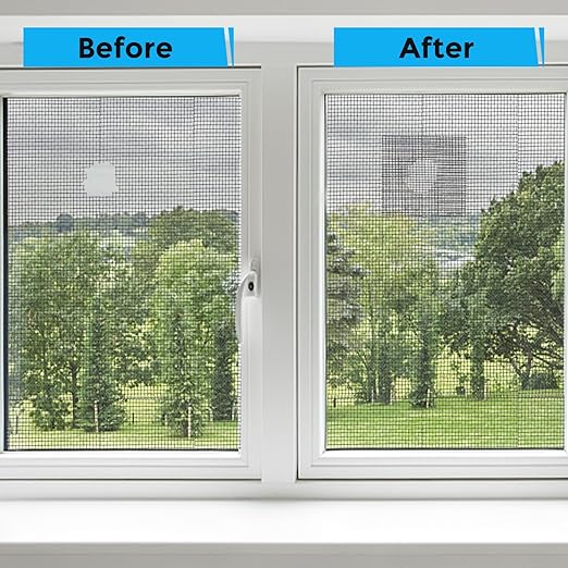 Grey Window Screen Repair Kit, 4 in X 30 FT (360IN) Screen Repair Tape for Windows or Doors, Strong Adhesive Fiberglass Mesh Patch Tape