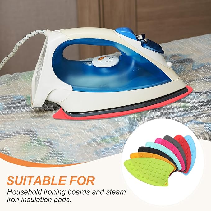 PATIKIL Silicone Iron Rest Pad, 2 Pcs Multipurpose Hot Heat Resistant Iron Rest Plate Protective Pad for Ironing Board Hot Resistant Steamer Steam Compact Mat, Green