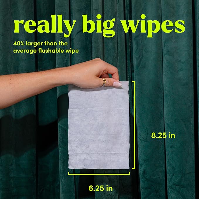 goodwipes Flushable Wipes Travel Size - Extra Large Adult Wet Wipe - On-the-Go Portable Wipes - Sewer & Septic Safe - Hygiene Essentials - Botanical Bliss & Lavender, 108 Count (6 Packs)