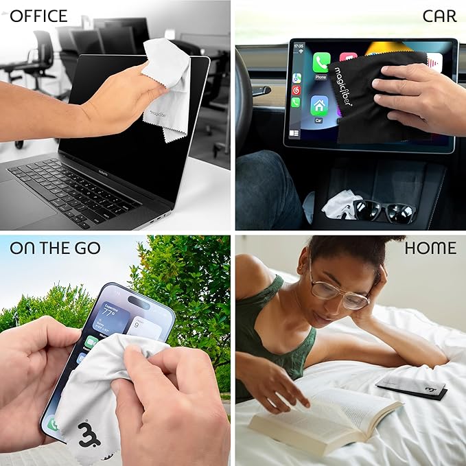 MagicFiber Microfiber Cleaning Cloth, 13 Pack - Premium Cloth for Glasses, Lens, Screens & More