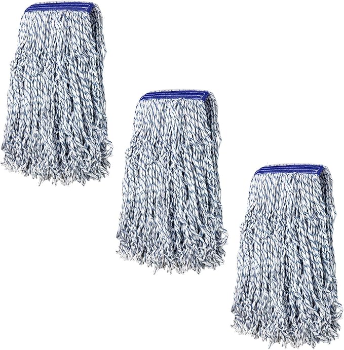 KLEEN Handler Cut End Finish Mop | 1.25" Universal Headband Maximum Absorption Finishing Mop, Pack of 3