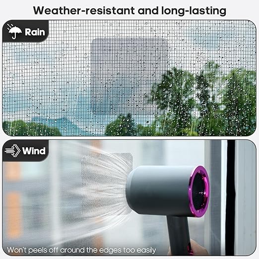 14 Sheets Window Screen Patches Repair Kit, Grey/Black 3 Sizes Window Screen Repair Kit for Mesh Screen Door, Strong Adhesive Fiberglass Quick Screen Repair Tape