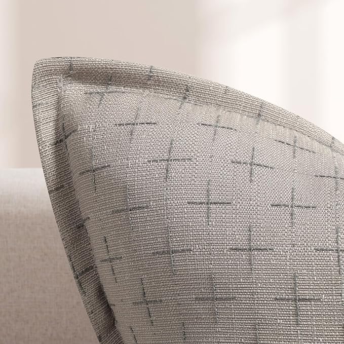 ZWJD Pillow Covers 20x20 Set of 2 Soft Polyester Textured Pillow Covers with Stylish Flange Edge Cozy Farmhouse Throw Pillows for Couch Bed Sofa Living Room