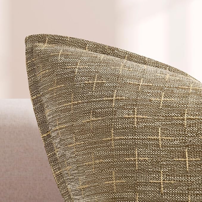ZWJD Pillow Covers 22x22 Set of 2 Soft Polyester Textured Pillow Covers with Stylish Flange Edge Cozy Farmhouse Throw Pillows for Couch Bed Sofa Living Room