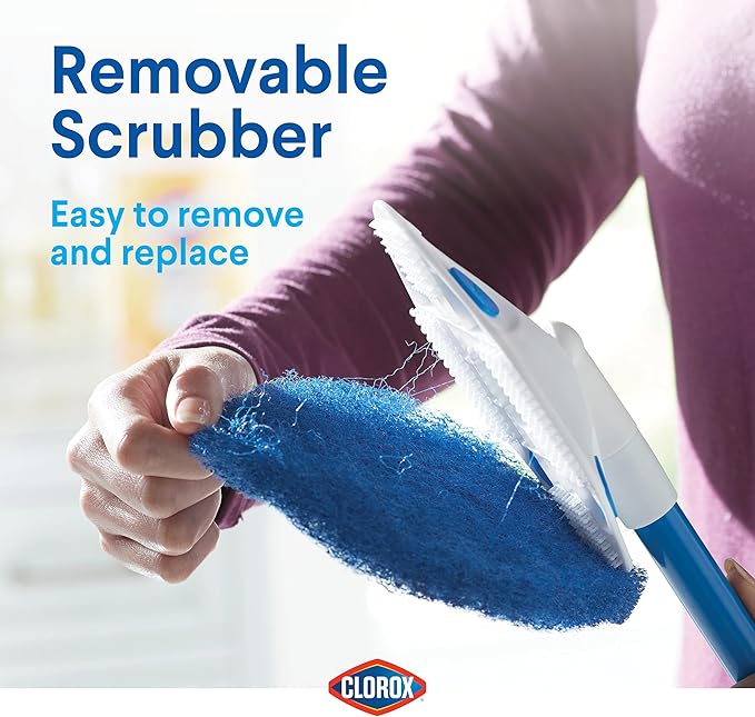 Clorox Extendable Tub and Tile Scrubber with Extra Pad