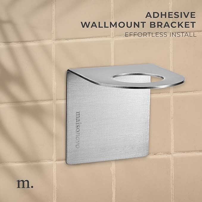 MaisoNovo Shampoo and Conditioner Dispenser - Shower Soap Dispenser Wall Mounted - 16.9 fl oz Set of 1 Clear Plastic Bottles White Pump - 1 Chamber No Drill