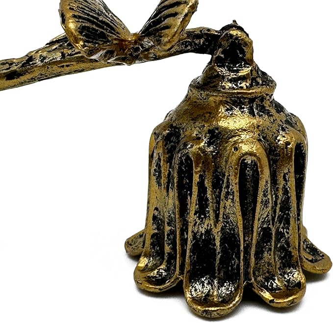 Candle Snuffer, Candlesnuffers Wick Snuffer Candle Extinguisher Accessory for Putting Out Extinguish Candle Wicks Flame Safely, Ginkgo Leaf Design Retro Gold