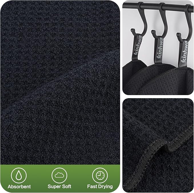 KinHwa Waffle Kitchen Towels for Washing Dishes Microfiber Dish Towels for Kitchen Ultra Soft Absorbent Quick Drying 8inch x 8inch 6 Pack