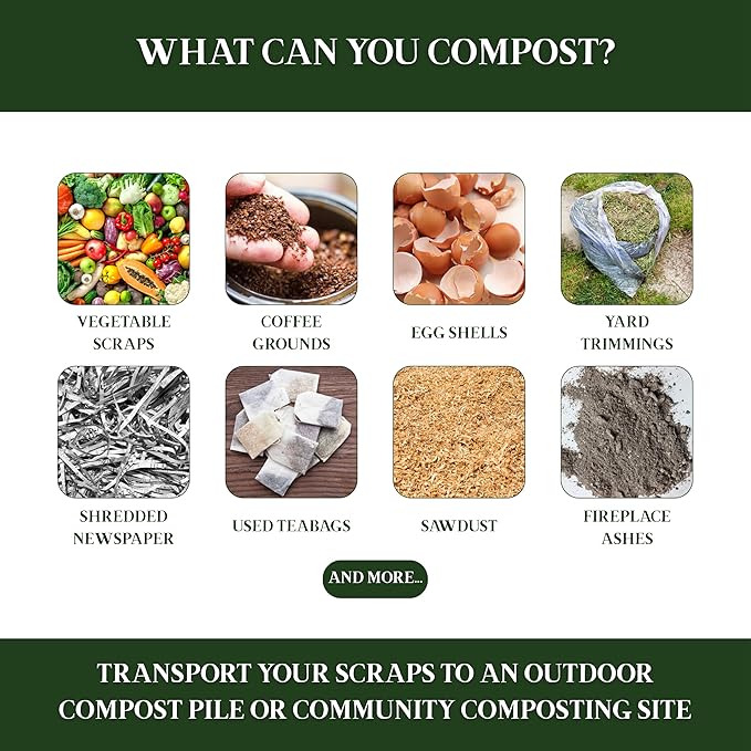 Bamboozle - 1 Gallon Compost Bin, Comes with Hemp-Based Filter, Sustainable Materials, Indoor Countertop Composter, Home & Garden Supplies, Terracotta
