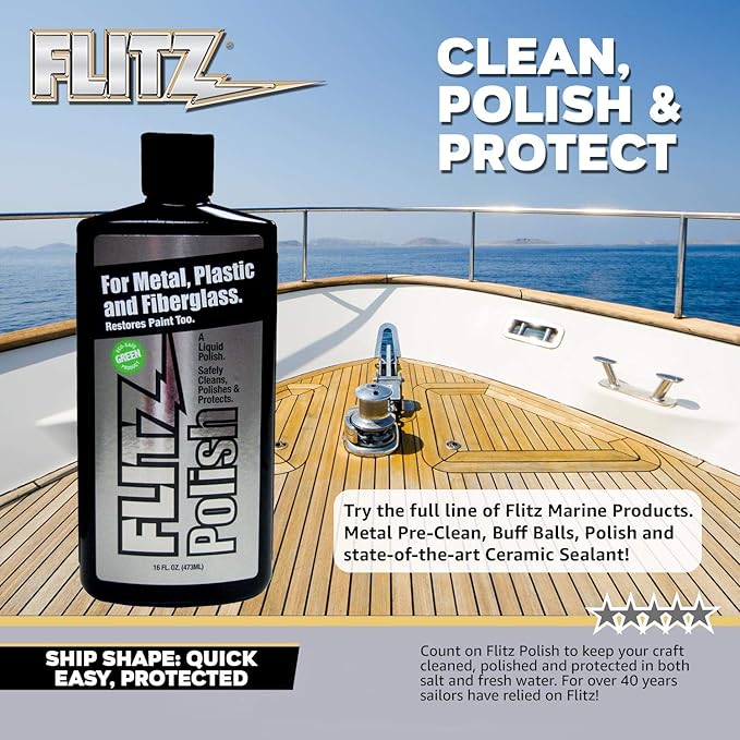 Flitz Multi Purpose Metal Polish Liquid - 3.4oz Bottle of USA-Made Tarnish Remover - For Aluminum, Chrome, Brass, Nickel, Silver - Non-Abrasive Metal Cleaner and Polish, Restorer (6 Pack)