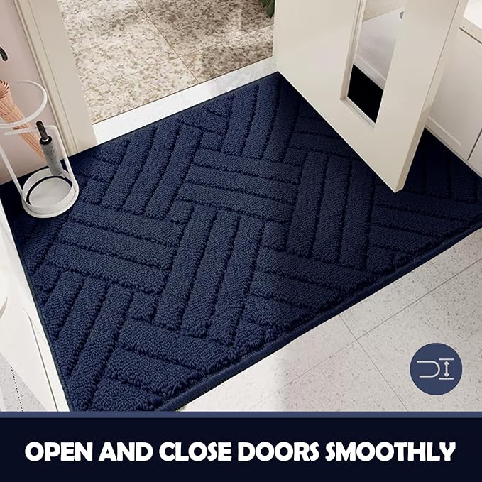 Door Mat Indoor Doormat, Entryway Rug Door Mats Non-Slip Rubber Backing, Low-Profile Entrance Rugs, Absorbent Resist Dirt Doormats Floor Door mat for Entryway,Blue 24"x36"