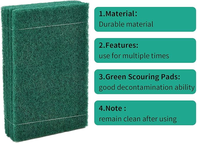Jetec Scrub Pads Scouring Pads Sponge Dish Scrubber Scouring Cleaning Non Scratch for Kitchen Dishes Cleaning(Green,40 Pieces)