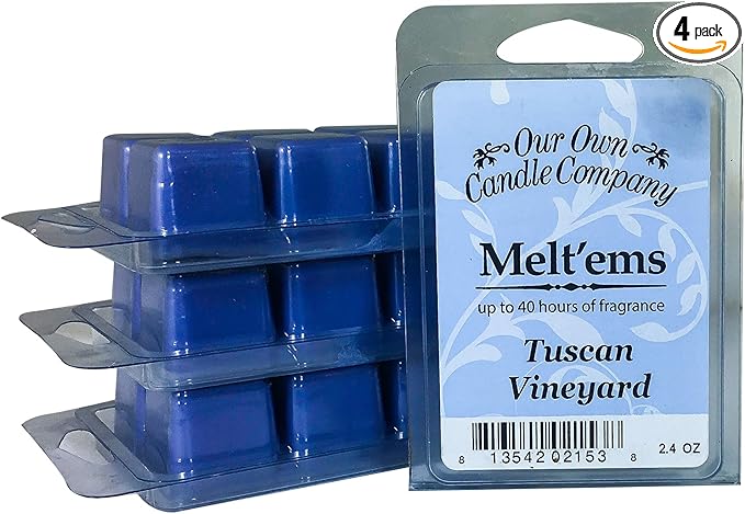 Our Own Candle Company Premium Wax Melt, Tuscan Vineyard, 6 Cubes, 2.4 oz (4 Pack)