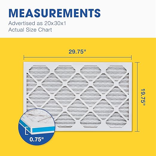 Aerostar 20x30x1 MERV 8 - 4 Count - High Efficiency Pleated HVAC, Furnace & Air Conditioner Filters - Removes Dust, Lint, Mold & Allergy-Causing Pollen
