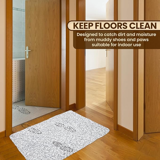 Premium Microfiber Indoor Door Mat – 32"x48" Washable Entry Mat, Non-Slip, Waterproof Backing, Super Absorbent, Low Profile Entryway Doormat for Indoor Entrance