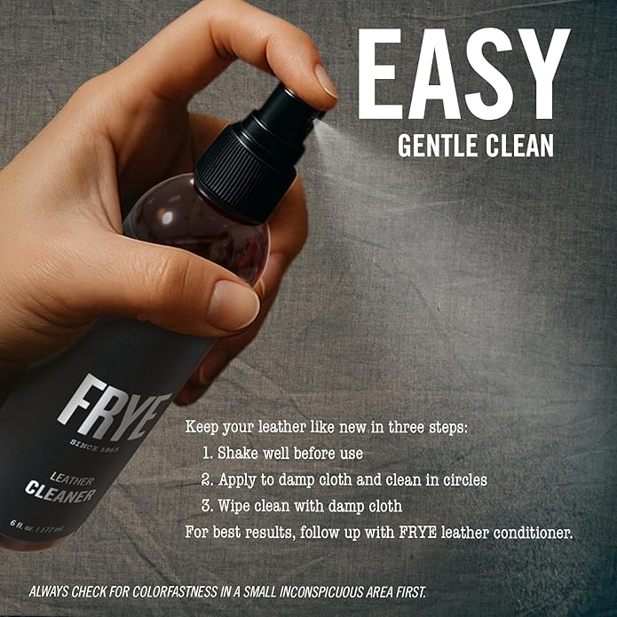 Frye Instant Leather Cleaner – Deep Clean for Leather | Non-Toxic, Made in USA | Gently Lifts Dirt from Shoes, Boots, Couches, Purses, Bags & More