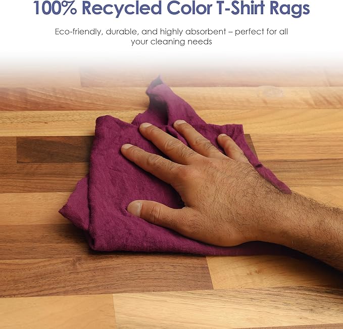 Tshirt Bag of Rags Multicolored (1,500LB, 30x BALES), Cotton Blend, Painting and Multipurpose, Kitchen, Auto, Staining Rags, Shop Cleaning Cloths Bulk, Lint Free Absorbent Washable, 30 bags