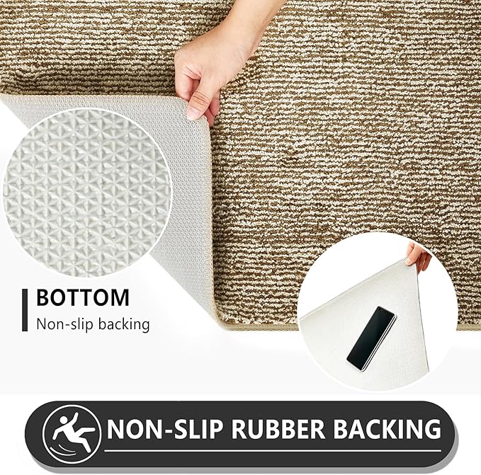 REFETONE Indoor Doormat, Front Door Mat 32"x40" Absorbent Rubber Backing Non Slip Back Door Mats, Washable Low-Profile Inside Floor Mat Door Rugs for Entryway, Resist Dirt Mud Mat for Dogs, Coffee