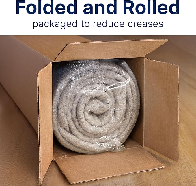 RUGPADUSA - Eco-Plush - 8'10" x 11'10" - 3/8" Thick - 100% Felt - Extra Cushioned Rug Pad - Available in 3 Thicknesses, Many Custom Sizes