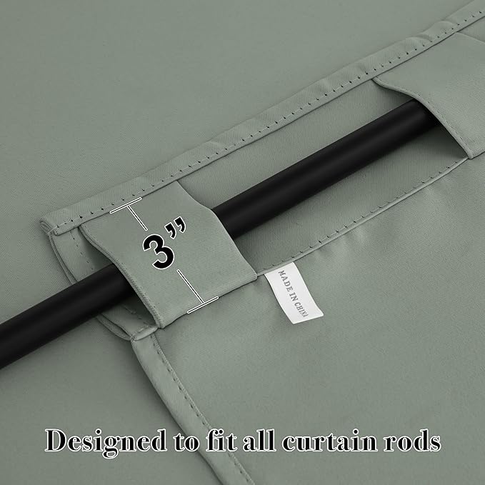 RYB HOME Small Window Curtains, Blackout Privacy Curtains for Kids Bedroom Kitchen Bathroom Basement Classroom Cafe Cabinet Tiers Drapes, 34 Width x 30 Length, 2 Panels, Sage Green