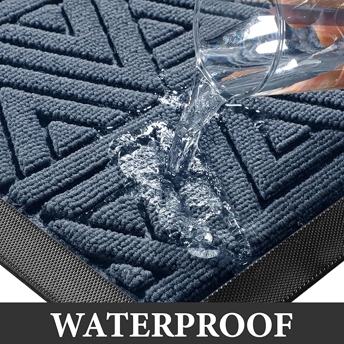 Yimobra Extra Large Door Mat 60x32, All-Weather Waterproof Non-Slip Welcome Matt Outdoor, Heavy Duty Non Slip Doormat for Entryway for Patio and Garage Indoor, Easy Clean, Blue