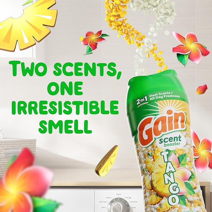Gain Tango 2-in-1 Laundry Scent Booster Beads, Piña and Plumeria Scent, Laundry Beads with Dual Scents Plus All Day Freshness
