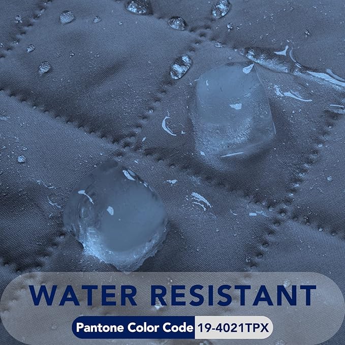 PureFit Reversible Quilted Sofa Cover, Water Resistant Slipcover Furniture Protector, Washable Couch Cover with Non Slip and Elastic Straps for Kids, Dogs, Pets (Oversized Chair, Dark Blue/Light Blue)