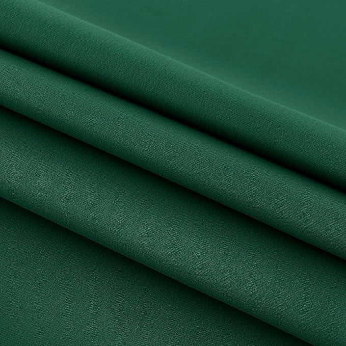 DWCN French Door Curtains – Rod Pocket Thermal Blackout Curtain for Doors with Glass Window, Kitchen and Patio Doors for Privacy, 36 X 72 Inches Long, 1 Curtain Panel with Tieback,Hunter Green