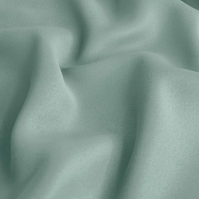 BGment Sage Green Curtains 36 Inch Length for Kitchen Window Over Sink - Small Half Window Drapes with Rod Pocket Privacy Protection for Cafe Bathroom, 34 x 36 Inch, 2 Panels