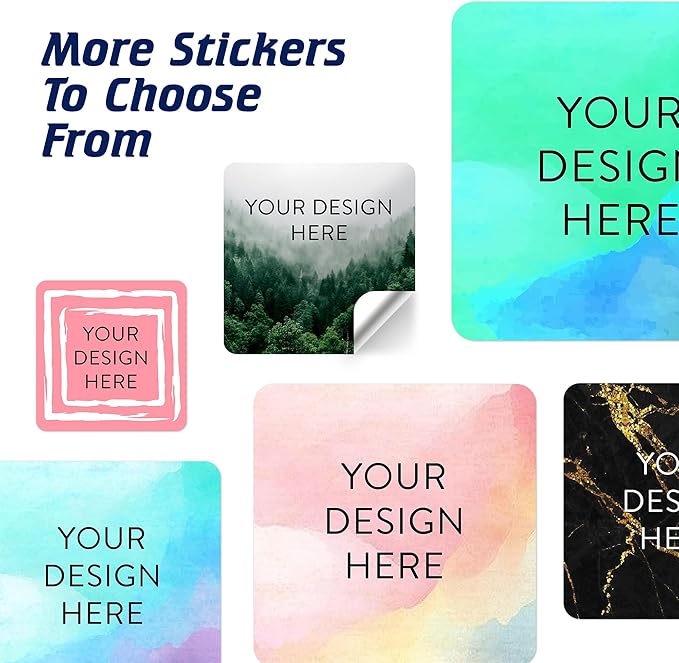 100 Custom Vinyl Stickers - Upload Your own Image, Text, Design, Logo - Personalized Logo Labels for Handmade, Packaging, Bottle, Jars, Candle, Brand Stickers (Foggy Valley, 6x6 Square)