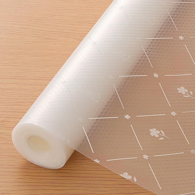 INNOLITES Shelf Liners for Kitchen Cabinets, Non Adhesive Drawer Cabinet Liner, Waterproof Oil-Proof Non-Slip Shelf Liner for Kitchen Pantry Refrigerator 17.7" x 197"