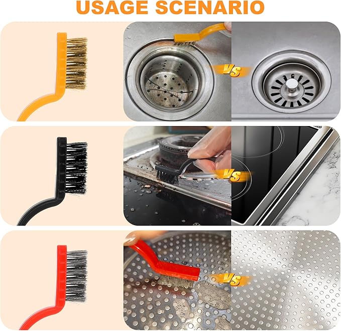 Upgraded Razor Blade Scraper with 10pcs Blades and 3Pcs small wire brushes,Scraper Tool for Cleaning Glass Window, Cooktop, Oven, Stove Scraper, Razor Scraper with Buit-In Blade Storage, Orange