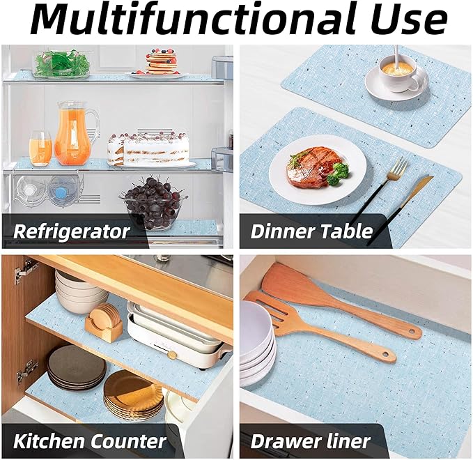 Shelf Liner 18" W x 96" L Cabinet Liners Non Adhesive, Drawer Liners Non Slip Kitchen Mat Waterproof Oil-Proof for Kitchen Cabinet, Shelves, Refrigerator, Storage, Easy to Trim