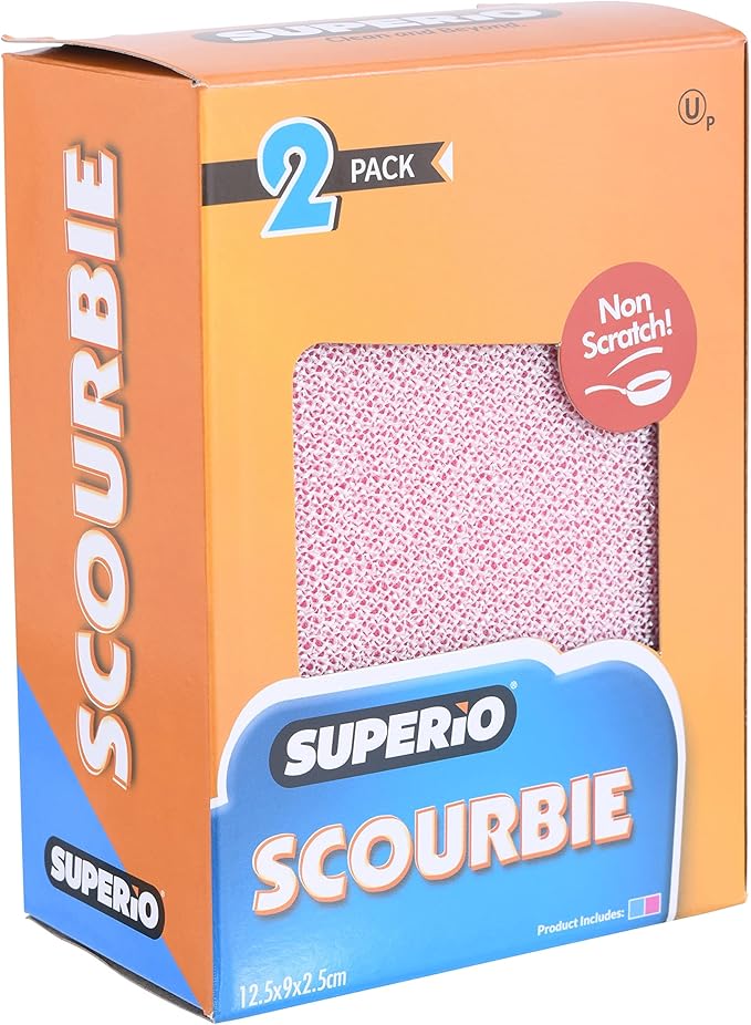 Superio Nylon Cleaning Pad, Dish Scrubbers, Multi Surface Scratch- Free Scour Sponge for Stainless Steel, Copper cookware, China, Dishes and plasticware (6)