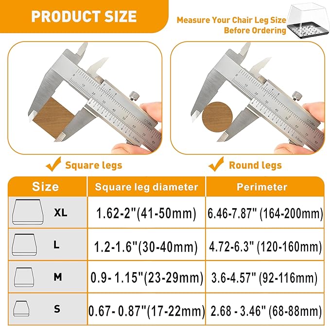 Furniture Sliders,24 PCS Chair Leg Sliders for Carpet, Furniture Movers Sliders, Carpet Chairs Furniture Glides, Floor Protectors, Carpet Moving Sliders Easily Move. (Clear, Fit:0.9-1.15")