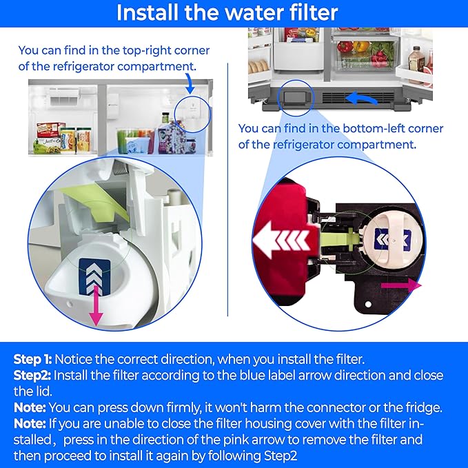 Waterdrop 𝐄𝐃𝐑𝟏𝐑𝐗𝐃𝟏 Replacement for Everydrop® 𝐅𝐢𝐥𝐭𝐞𝐫 𝟏,W10295370A, EDR1RXD1B, P8RFWB2L, P4RFWB, Kenmore® 46-9081, 46-9930, WD-F38 Refrigerator Water Filter, 2 Filters