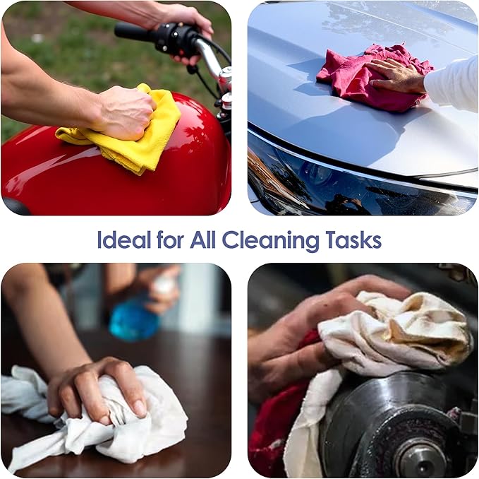 Huck & Terry Tshirt Bag of Rags Multicolored (1,000 LBS, 20x Bales), Cotton Blend, Paint Rags and Multipurpose, Kitchen, Auto, Staining Wiper, Shop Cloths Bulk, Lint Free Absorbent Washable, 20 Bags
