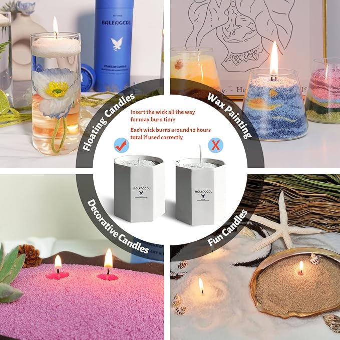 Lavender Scented Purple Pearled Candle 18oz Luxury Sand Candle Granulated Wax - 30 Cotton Wicks - Wax for Candle Making Decorative Candles Smooth and Clean Burning Lasts up to 120 Hours
