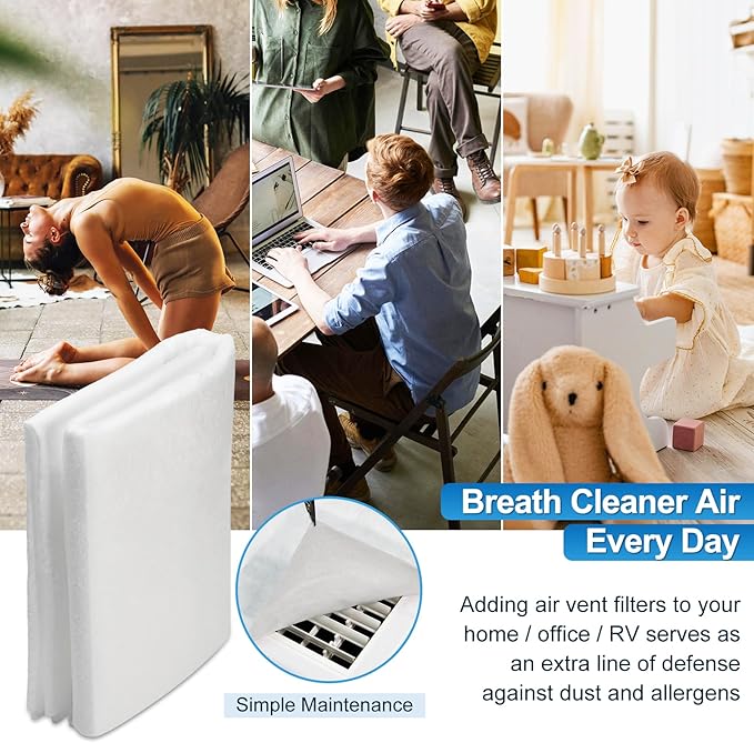UCINNOVATE 2 Pack Air Vent Filters Kit, 39"x90" AC Vent Filter with 125" Installation Tape, MERV 13 Electrostatic Filter Media Cut to Size for Fan Floor Home Register,49.5Ft²