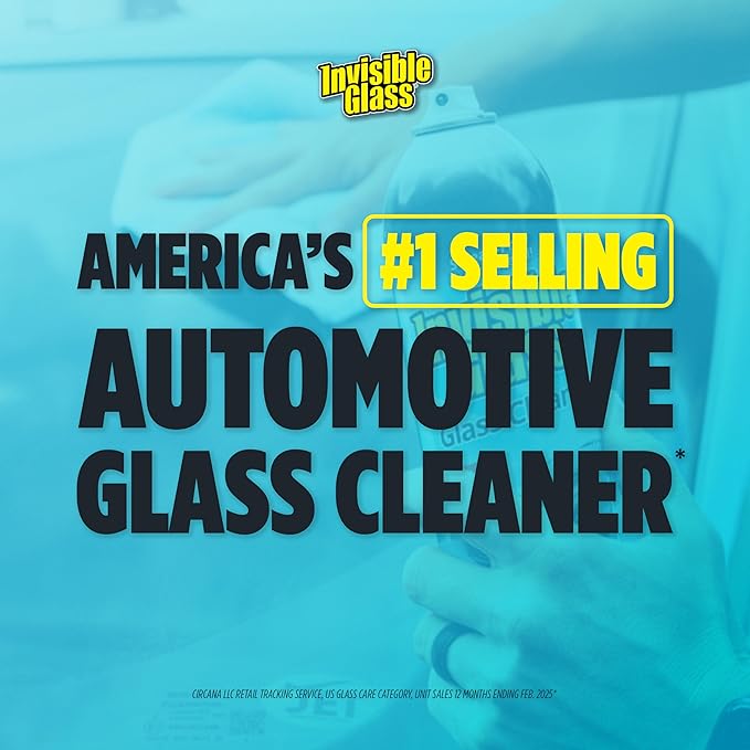 Invisible Glass 92163-6PK Premium Glass and Window Cleaner for Auto and Home Cleans Glass, Windows, Windshields, and More, Streak-Free, Ammonia-Free, Tint-Safe, 16 fl oz (Pack of 6)