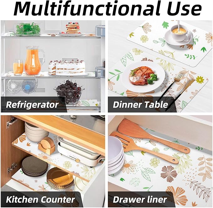 Shelf Liner 18" W x 96" L Cabinet Liners Non Adhesive, Drawer Liners Non Slip Kitchen Mat Waterproof Oil-Proof for Kitchen Cabinet, Shelves, Refrigerator, Storage, Easy to Trim