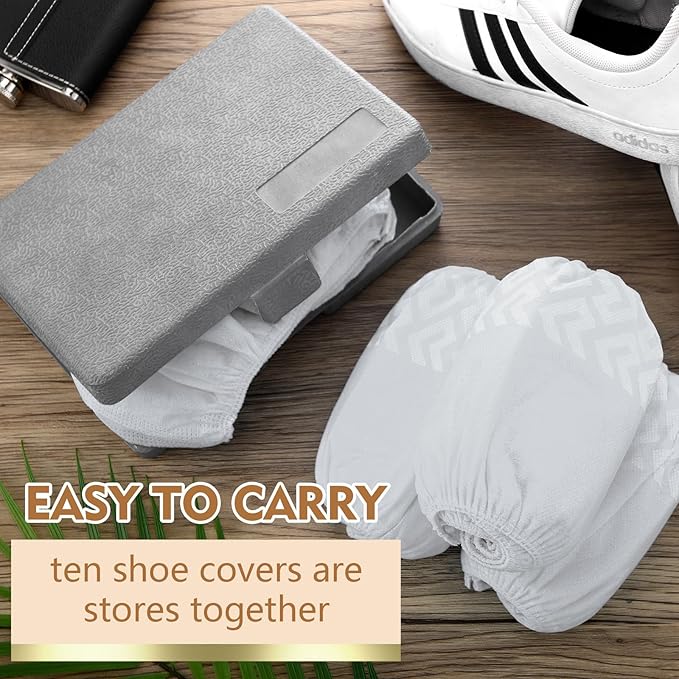 Zhanmai 300 Pack Disposable Shoe Covers Non Slip Disposable Large Foot Booties Shoe Covers for Indoors Contractors Floor and Carpet Protectors, One Size Fits Most(White)