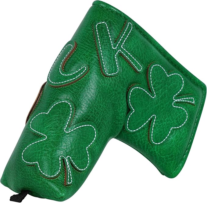 Golf Headcovers Golf Club Head Covers Four Leaf Clover Good Luck Charm - Clover Style Premium Leather Driver Fairway(FW) Wood Hybrid(UT) with Number Tags