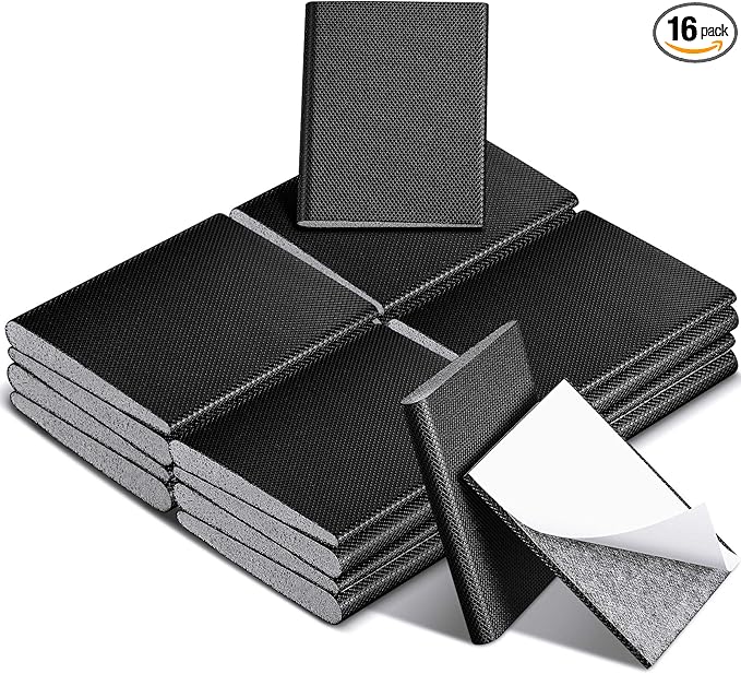 Zonon 16 Pieces Door Corner Seal Weatherstripping Exterior Door Frame Seal Draft Stopper Adhesive Corner Pads for Weather Stripping and Draft Protection (Black)