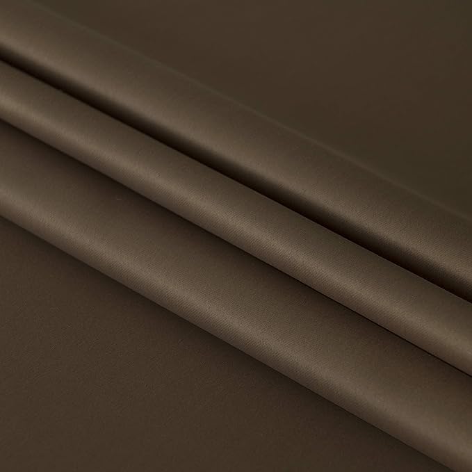 DWCN French Door Curtains – Rod Pocket Thermal Blackout Curtain for Doors with Glass Window, Kitchen and Patio Doors for Privacy, 54 X 72 Inches Long, 1 Curtain Panel with Tieback, Brown