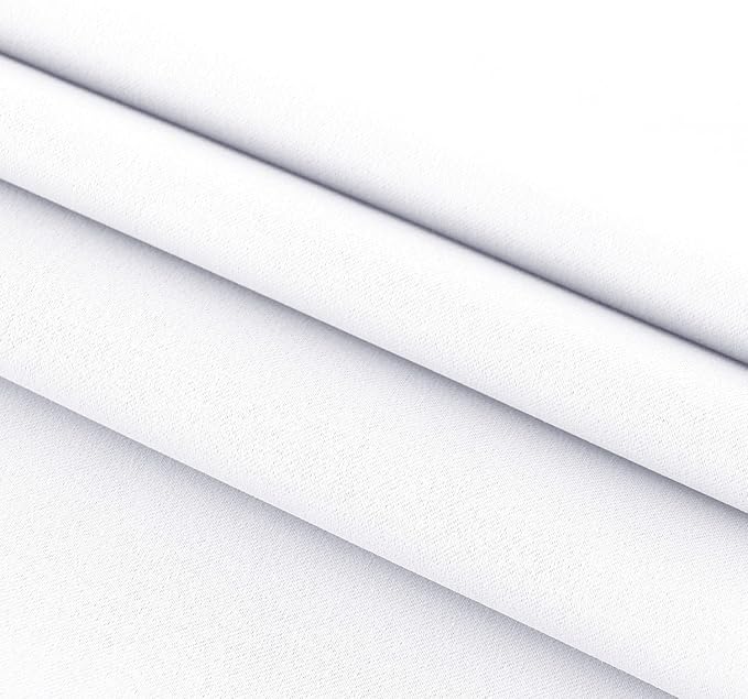 DWCN French Door Curtains – Rod Pocket Thermal Curtain for Doors with Glass Window, Kitchen and Patio Doors for Privacy, 36 X 72 Inches Long, 1 Curtain Panel with Tieback,Pure White