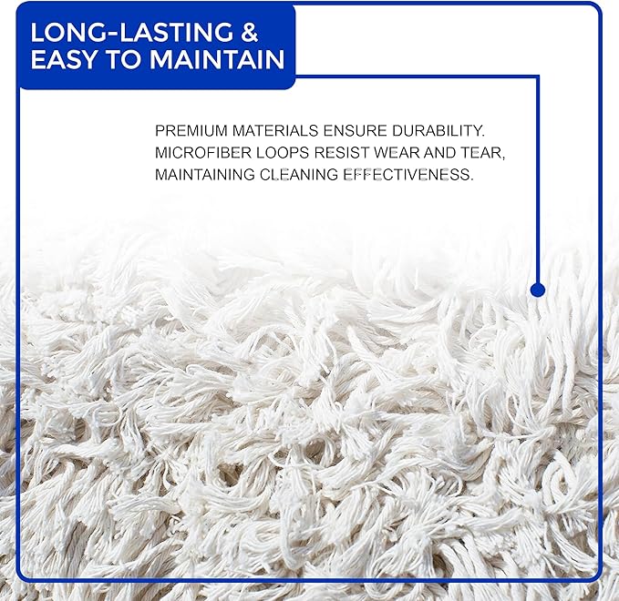 Nine Forty Industrial-Grade 24x5 Cotton Dust Mop Head Refills, Perfect Replacement for Busy Home, Gym, Industrial and Commercial Spaces, Heavy-Duty Mop for Janitorial & Housekeeping Needs - 2 Pack