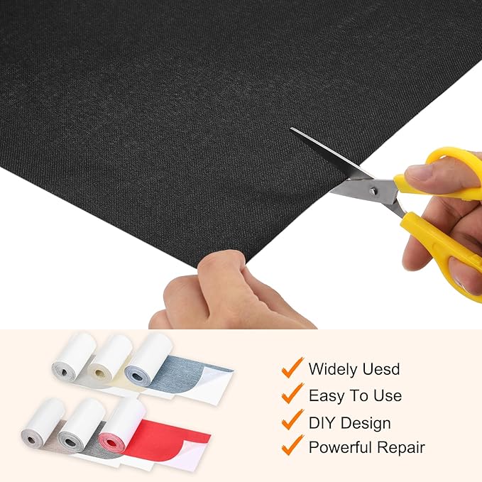Repair Patches Repair Tape Self-Adhesive DIY Repair Patch Linen Gear Patch for Sofa, Furniture, Chair, Clothing,Tents,3x60 Inch,Slight Grey