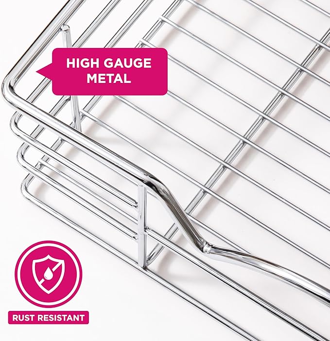 HOLDN’ STORAGE Heavy-Duty Premium Collection Pull Out Cabinet Organizer, Cabinet Drawer Slide Outs, Lifetime Limited Warranty - Basket Size 26" W x 21" D x 5" H, Anti-Rust Chrome Finish